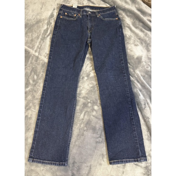 Levis 514 Jeans Mens 30x30 Dark Wash Straight Leg Stretch Denim Zip Fly Classic - Picture 1 of 13